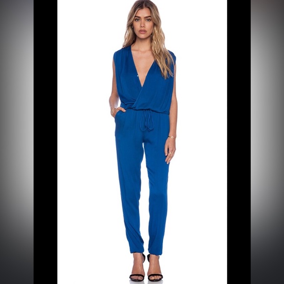 Blue jumpsuit with white embroidery size medium item 07-11 - Picture 4 of 13